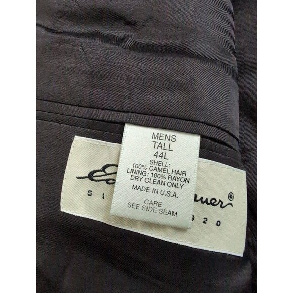 Eddie Bauer Camel Hair Sport Coat Jacket Mens 44L Tall Black 2 Button Blazer - Picture 7 of 13